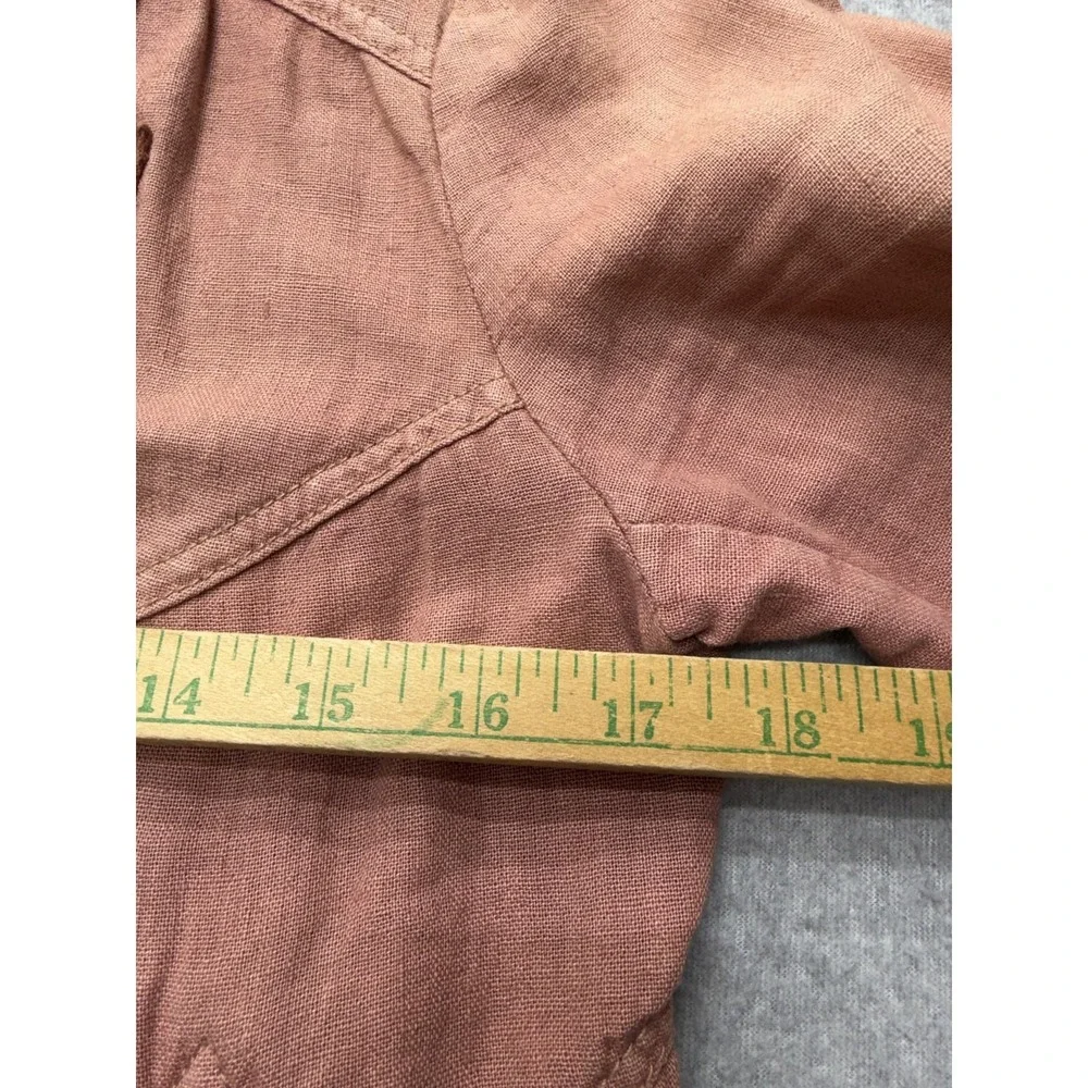 Free People Jacket Womens XS Pink Linen Blend Moto Asymmetrical Zip Biker Canvas